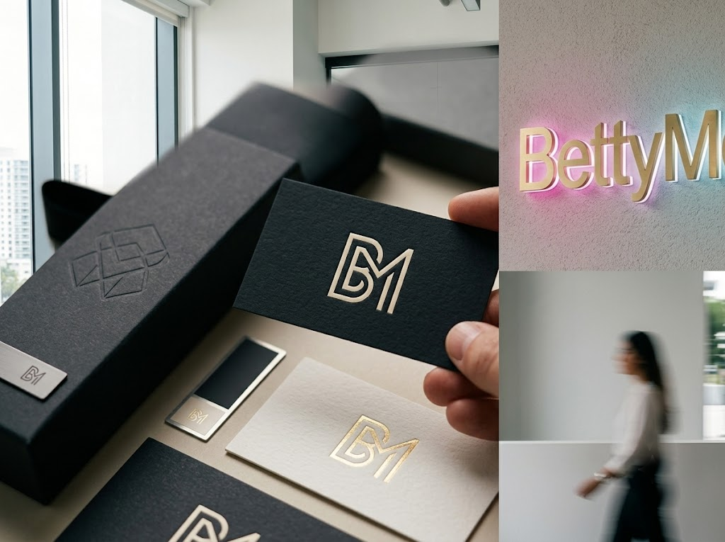 Logo mockup applied to a real surface (business card, packaging, signage)